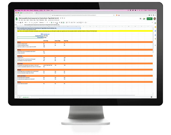 Web Accessibility Mini-Audit shown on monitor.